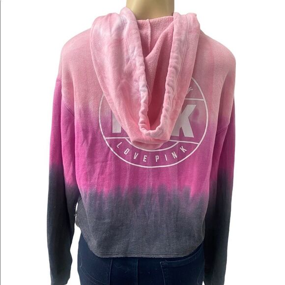 Dazzle VS Pink Cropped pullover Hoodie Tie Dye ombre - Picture 4 of 6